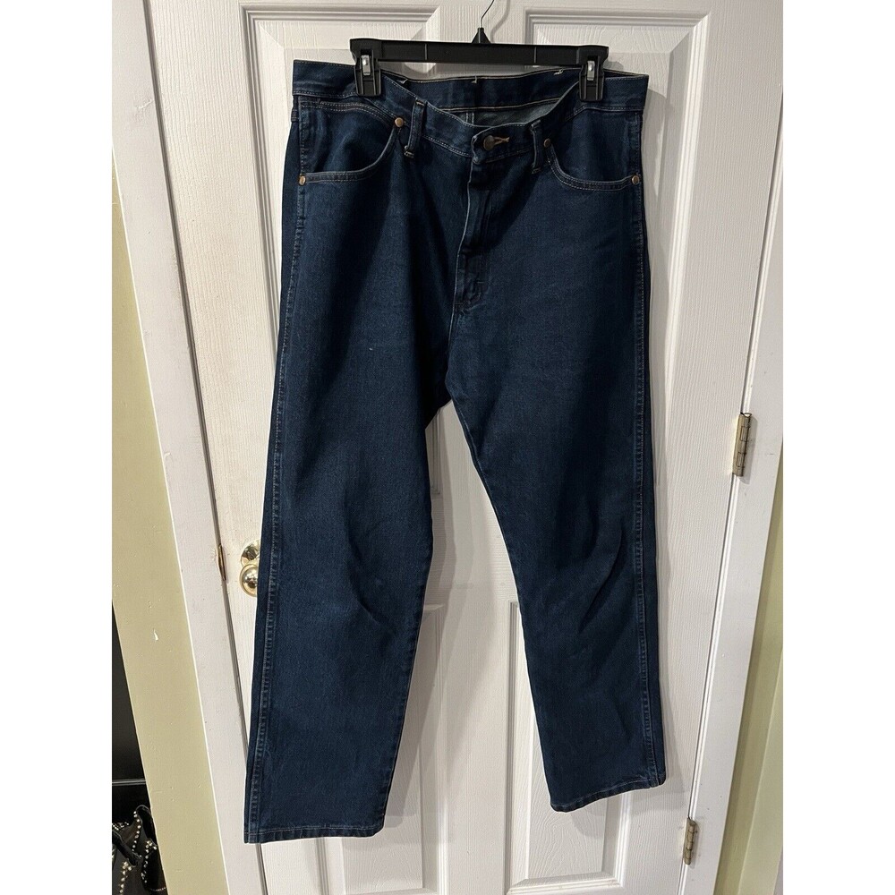 Wrangler Jeans Mens Sz 34x32 Regular Fit Denim Cowboy Cotton Blue western casual - Picture 10 of 10